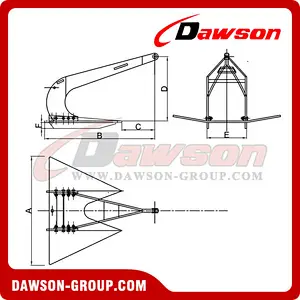 Marine Double Shank Anchor / Stingray High Holding Power Anchor Type B