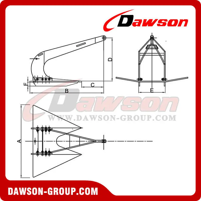 Marine Double Shank Anchor / Stingray High Holding Power Anchor Type B