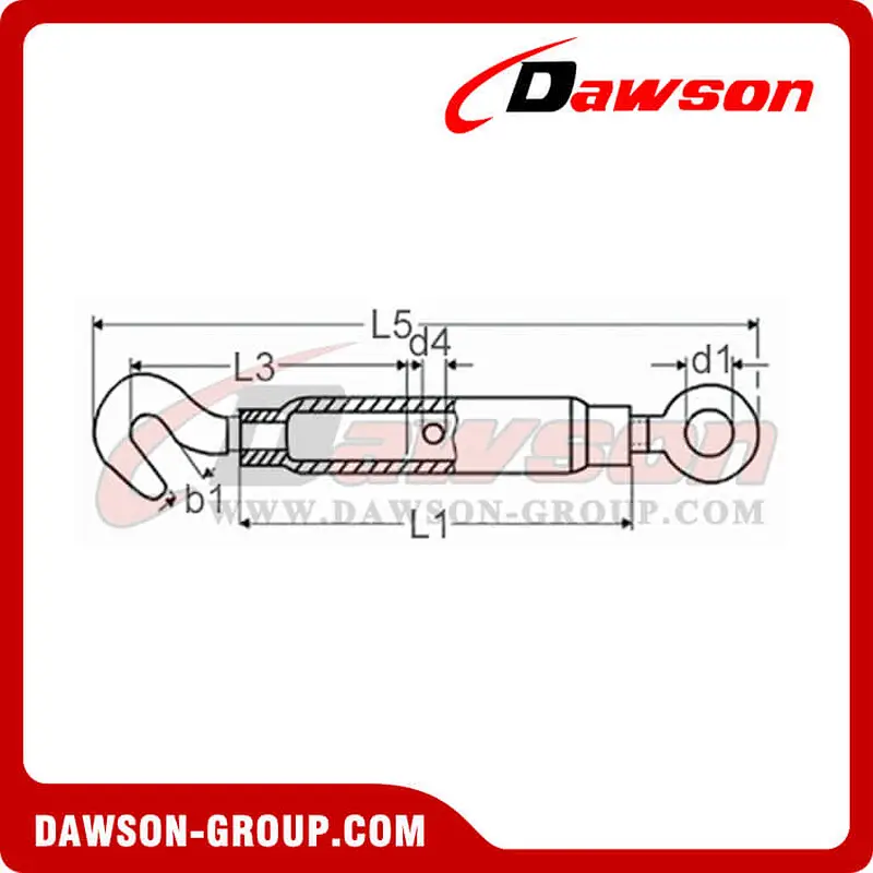 DIN 1478 Turnbuckle Pipe Body Type Eye & Hook