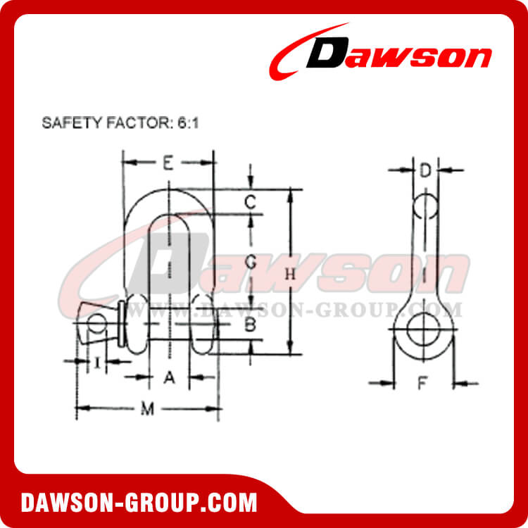 High Strength S6 Screw Pin Dee Shackle - Dawson Group Ltd. - China Manufacturer, Factory, Supplier