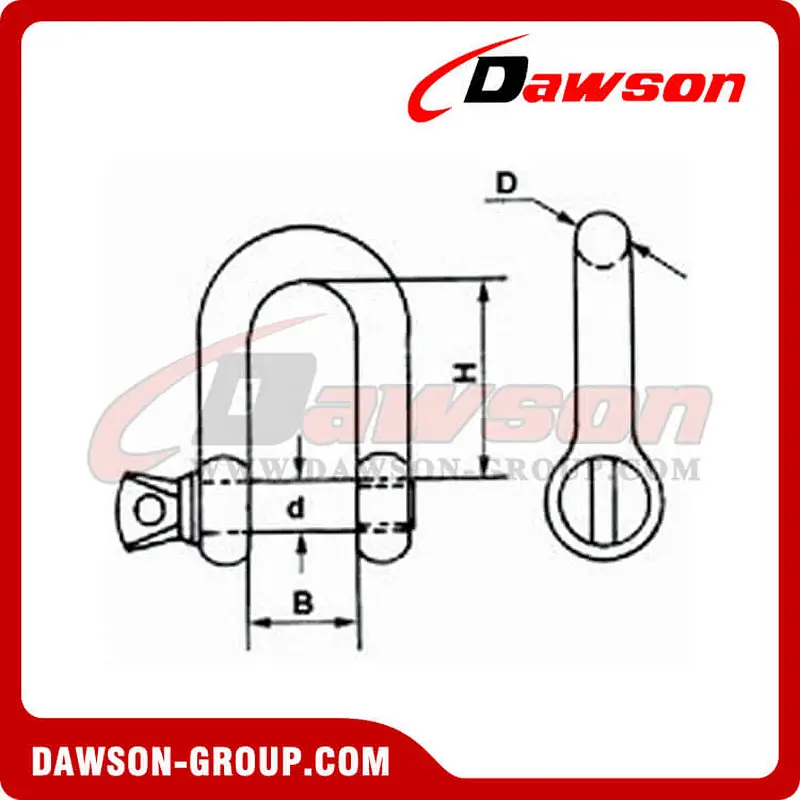 European Type Commercial Galv. Dee Shackle