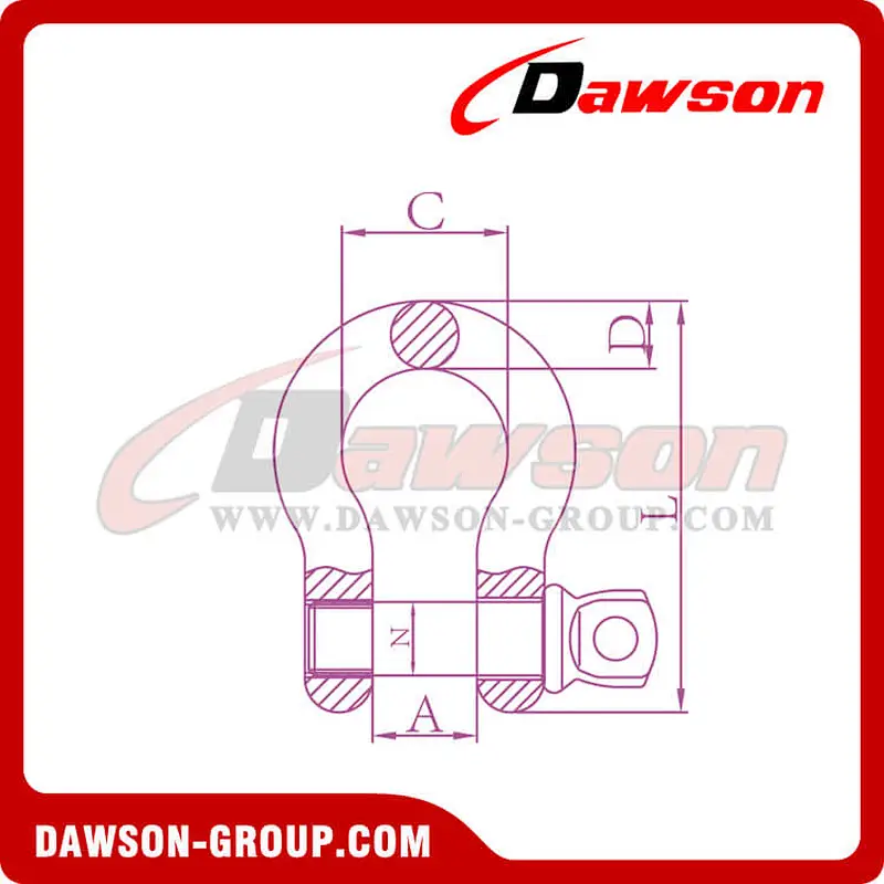 G8 Screw Type Alloy Bow Shackle, Anchor Shackle with Screw Pin