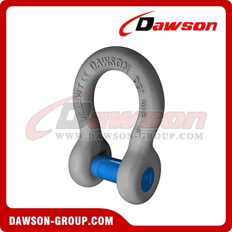 US Type Forged Trawling Bow Shackle with Sunken Pin, S6 Anchor Shackle Square Sunken Hole Pin