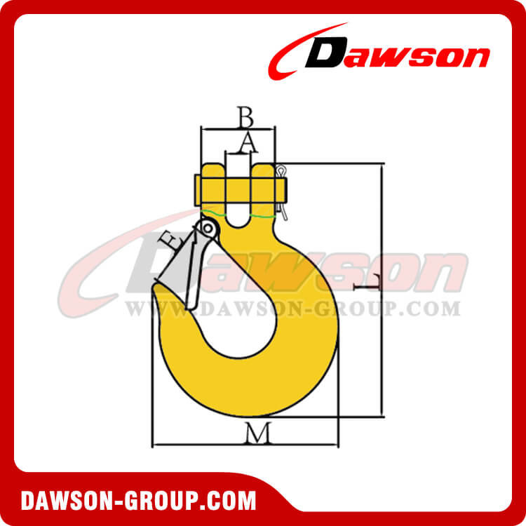 DS127 A-331 G70 Grade 70 Forged Clevis Slip Hook, H-331 G43 Grade 43 Forged Clevis Slip Hook with Latch for Lashing - Dawson Group Ltd. - China Manufacturer, Factory