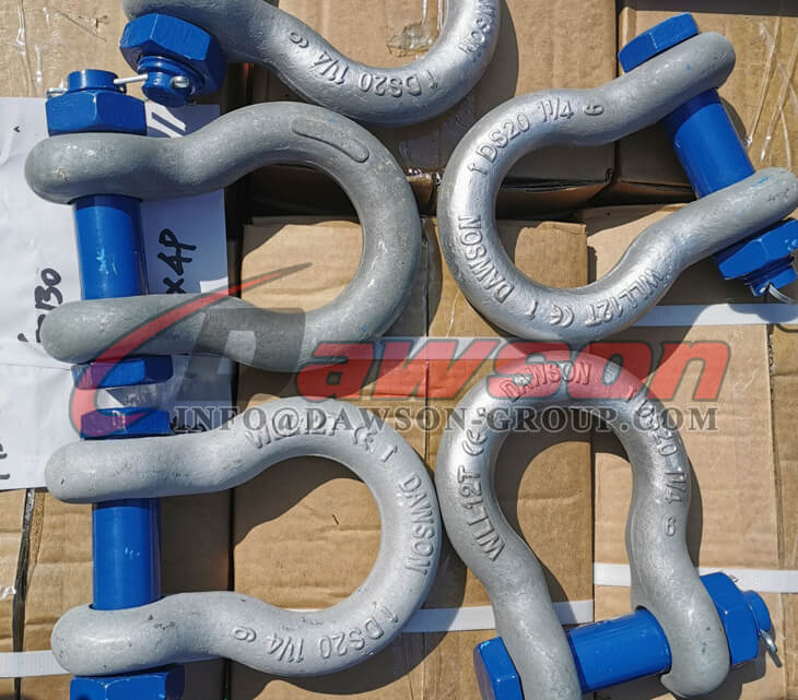 US Type Bolt Type Anchor Shackle with Safety Pin and Nut, S6 Bolt Type Bow Shackle - Dawson Group Ltd. - Manufacturer, Factory, Supplier, China