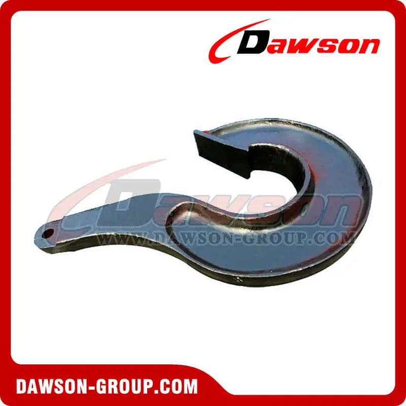 Marine Cast Iron J-Chaser Hook / Black Bituminous Paint Forging J-Hook