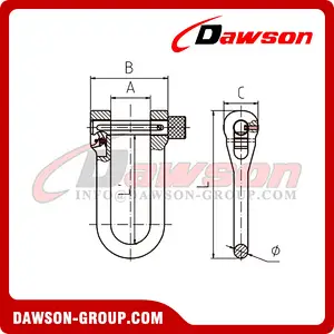 DS892 Forged Super Alloy Steel D Shackle with Safety Pin