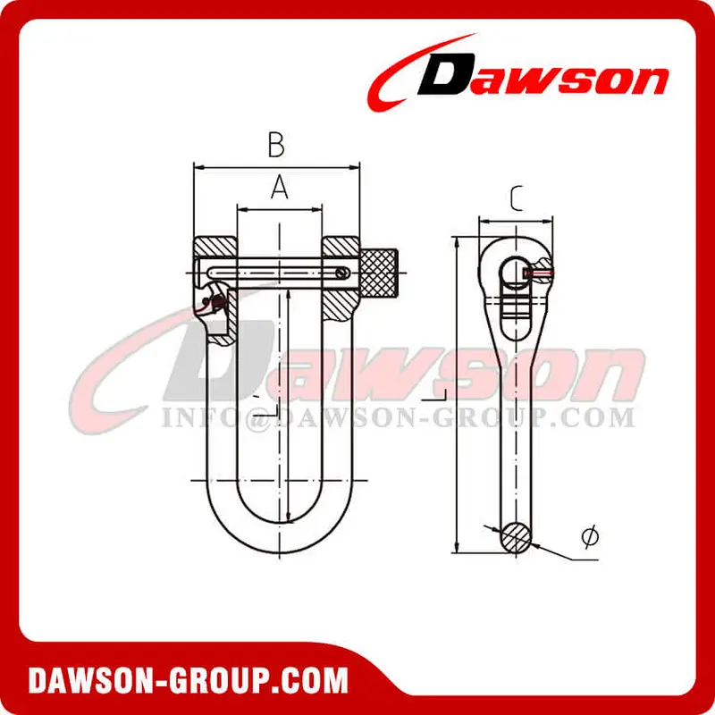 DS892 Forged Super Alloy Steel D Shackle with Safety Pin