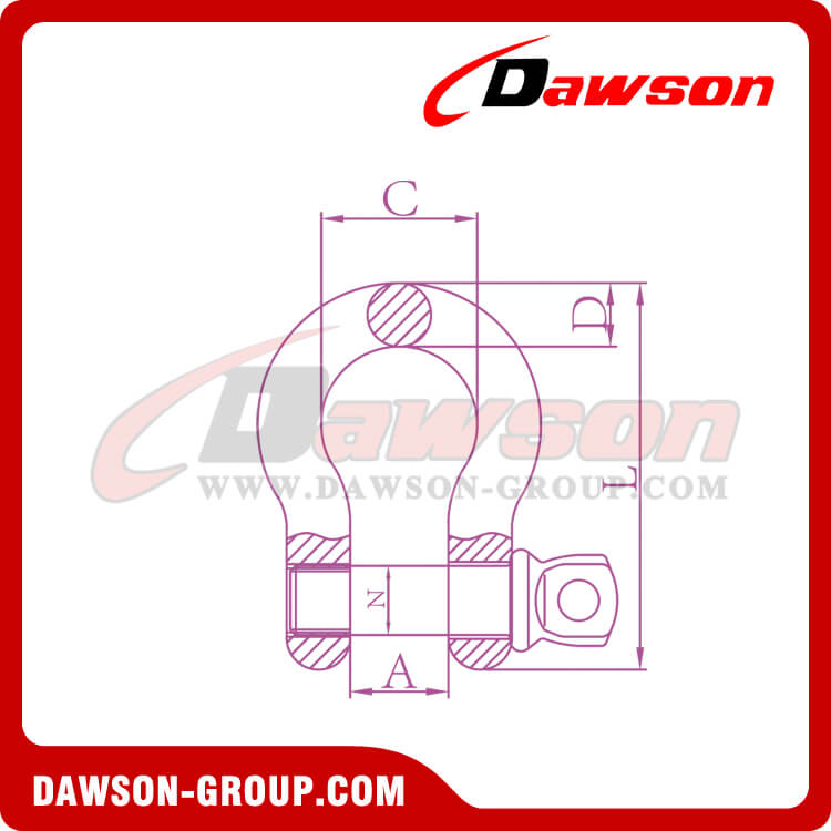 G8 Screw Type Alloy Bow Shackle, Anchor Shackle with Screw Pin - Dawson Group Ltd. - China Manufacturer, Factory