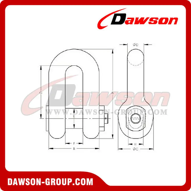 Alloy Steel LTM D Type Joining Shackle