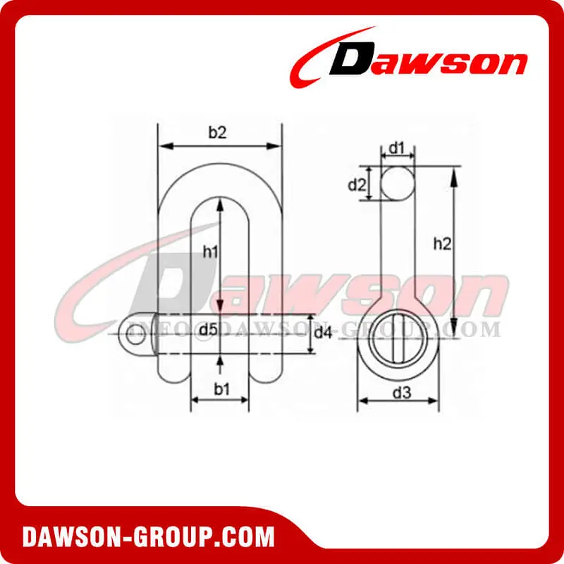 Galvanized shackle DIN 82101 Form A, Form B, Form C