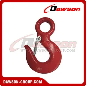 DS130 320A Grade 70 G70 Forged Alloy Steel Eye Hoist Hook with Latch, 320C G43 Grade 43 Forged Carbon Steel Eye Hoist Hook
