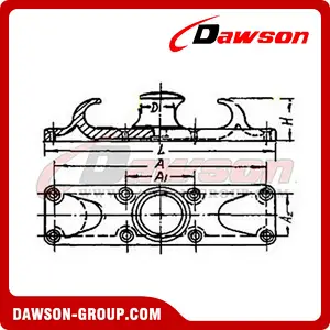 Marine cast roller chock