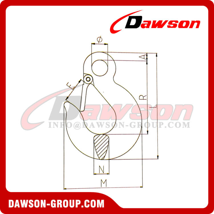 DS128 A324 G70 Grade 70 Forged Alloy Steel Eye Slip Hook, H324 G43 Grade 43 Forged Eye Slip Hook with Latch - Dawson Group Ltd. - China Manufacturer, Factory