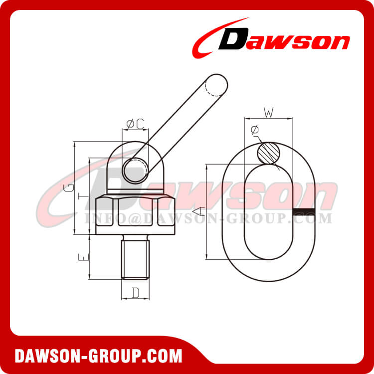 G80 Alloy Steel Swivel Hoist Ring for Lifting, Grade 80 Screw Type Swivel Lifting Point - Dawson Group Ltd. - China Manufacturer, Factory