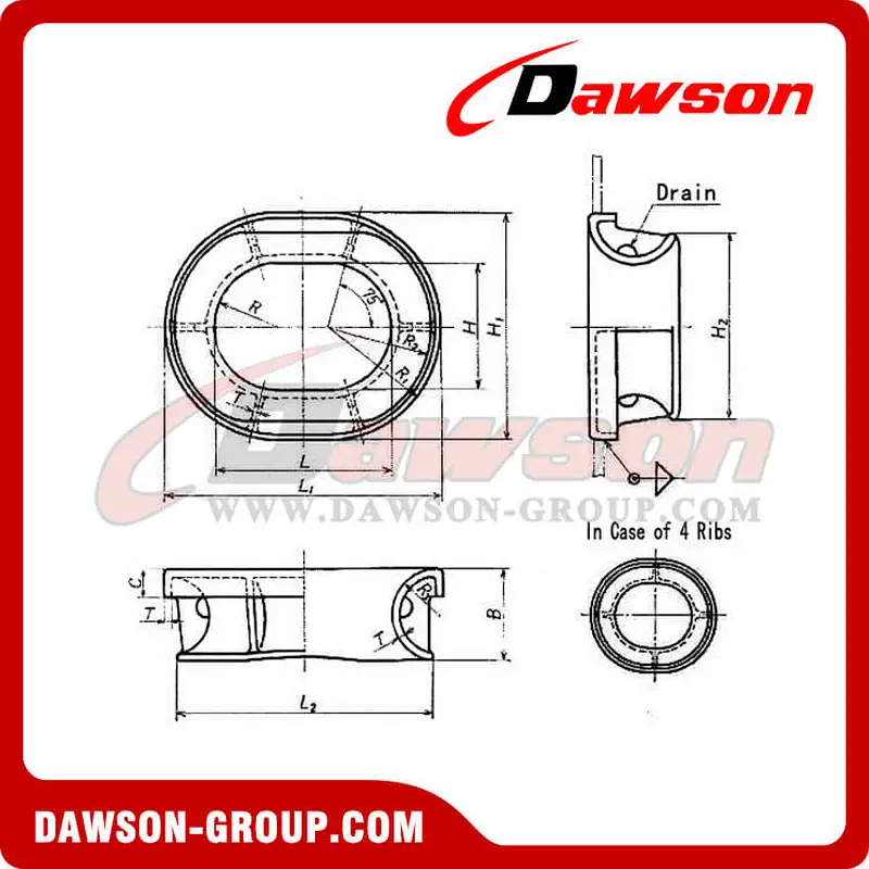 JIS F2007 Mooring Bulwark Chock Type B