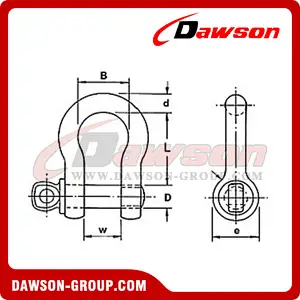 AS2741 Forged Alloy Grade S Bow Shackle With Screw Pin