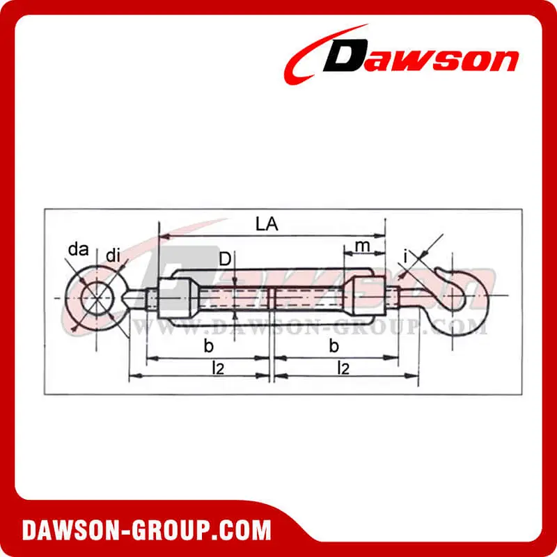 DIN 1480 Hook & Eye Turnbuckle