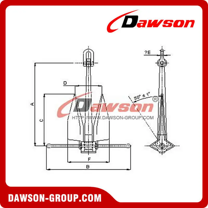 Workboat Anchor, Danforth Type HHP Anchor