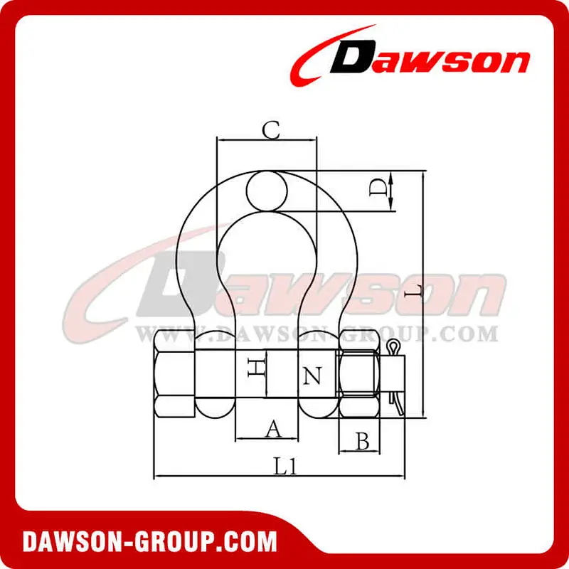 DS362 High Strength Bolt Type Bow Shackle