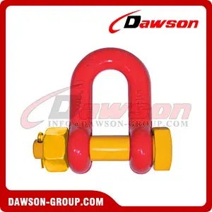 G8 Bolt Type Alloy Dee Shackle for Lifting, Chain Shackle with Safety Pin