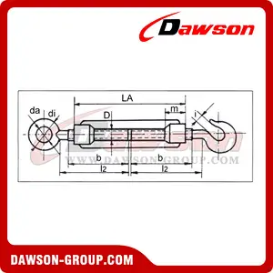 Hot Dipped Galv. Rigging Screw Jaw and Jaw Turnbuckle with Stud Nut