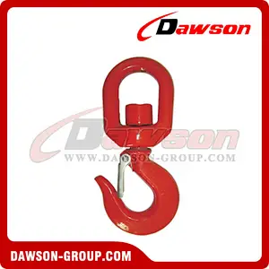 G70 Grade 70 Forged Alloy Steel Swivel Hook, 322C G43 Grade 43 Forged Carbon Steel Swivel Hoist Hooks