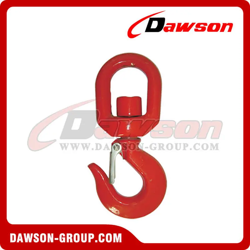 G70 Grade 70 Forged Alloy Steel Swivel Hook, 322C G43 Grade 43 Forged Carbon Steel Swivel Hoist Hooks