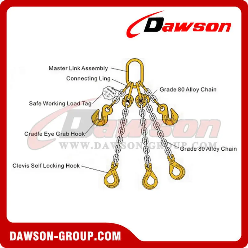 Grade 80 Triple Leg Chain Sling G80 Chain Sling for Lifting & Lashing