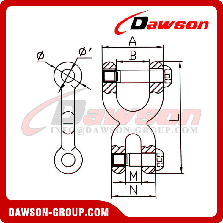 G70 Grade 70 Alloy Steel Forged Double Clevis Link - Dawson Group Ltd. - China Manufacturer, Supplier