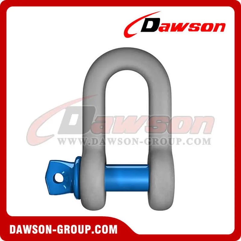 Dawson Brand Hot Dip Galvanized US Type Chain Shackle with Screw Pin, High Strength S6 Screw Pin Dee Shackle