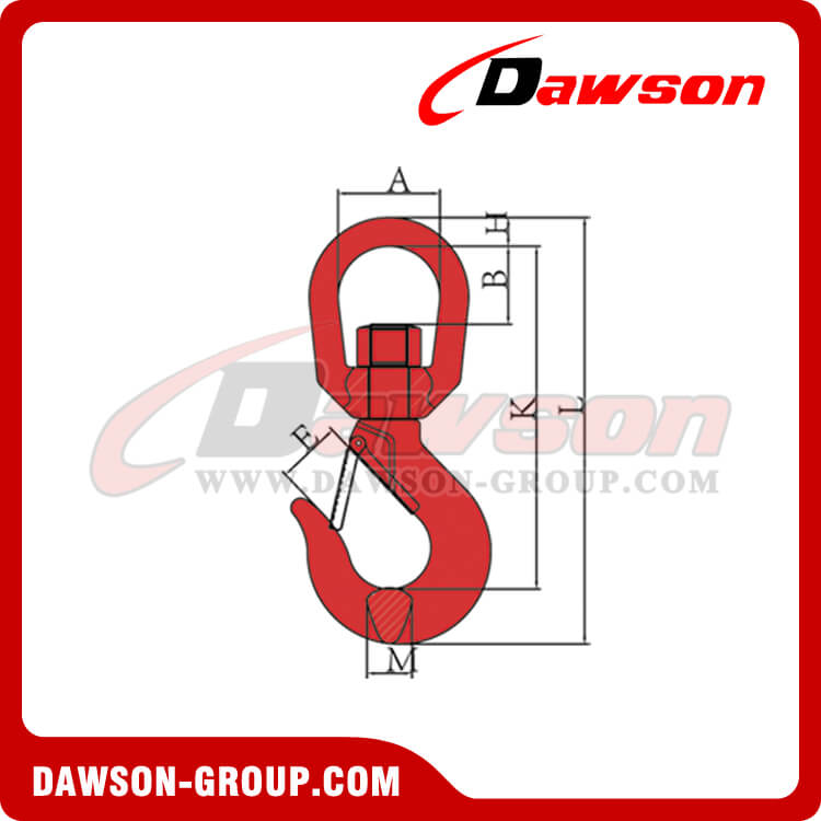 DS132 322A G70 Grade 70 Forged Alloy Steel Swivel Hook, 322C G43 Grade 43 Forged Carbon Steel Swivel Hoist Hooks - Dawson Group Ltd. - China Manufacturer, Supplier