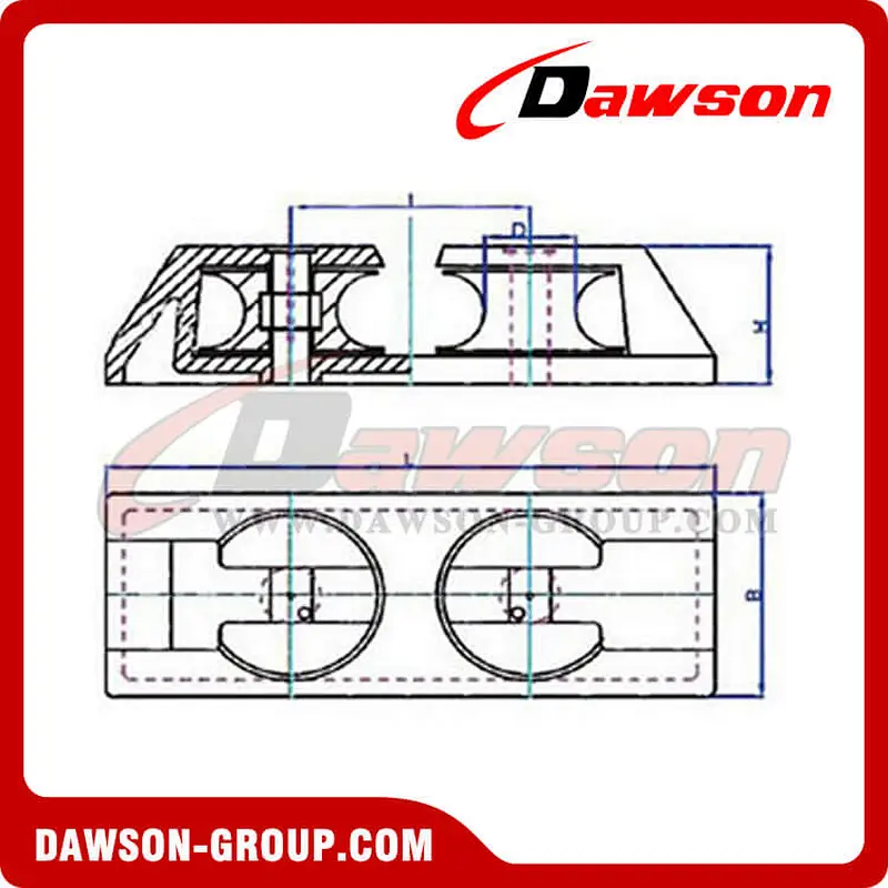 Marine cast roller chock