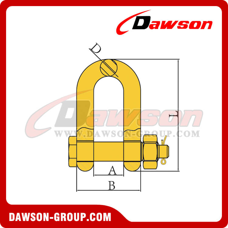 DS049 G80 Bolt Type Dee Shackle, Chain Shackle with Bolt for Lifting - Dawson Group Ltd. - China Manufacturer, Factory