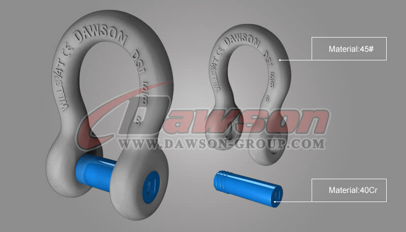 US Type Forged Trawling Bow Shackle with Sunken Pin, S6 Anchor Shackle Square Sunken Hole Pin - Dawson Group Ltd. - Manufacturer, Factory, Supplier， China
