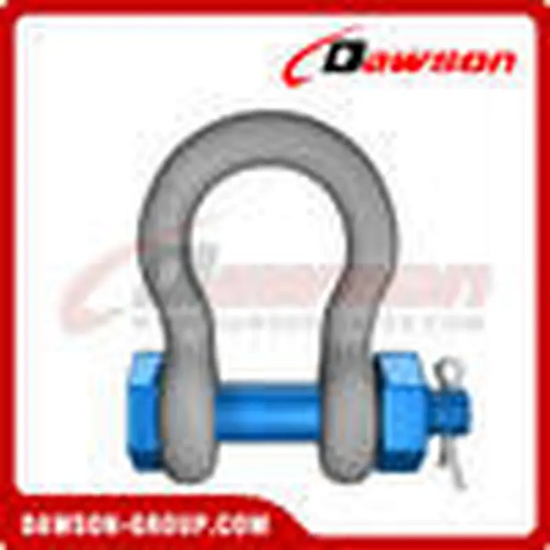 Dawson Brand Hot Dip Galvanized US Type Bow Shackle with Safety Pin, EN 138892003+A12008 Anchor Shackle, S6 Bolt Type Anchor Shackle