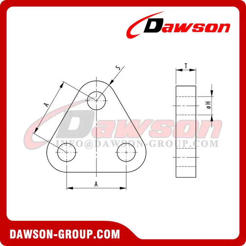 High Tensile Steel Three Hole Triangle Plate, Mooring Plate
