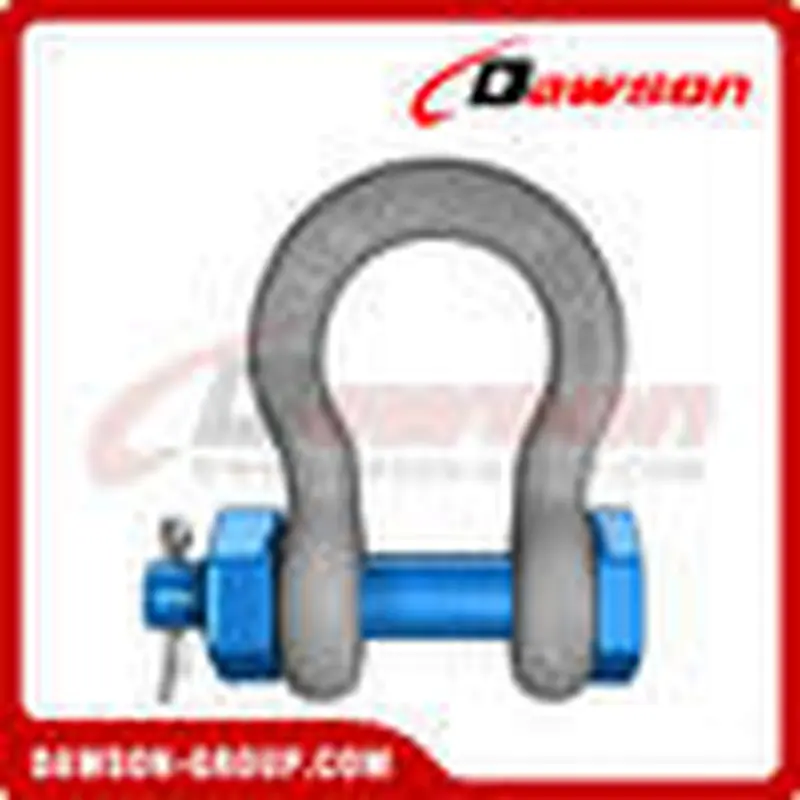Dawson Brand Hot Dip Galvanized US Type Bow Shackle with Safety Pin, EN 138892003+A12008 Anchor Shackle, S6 Bolt Type Anchor Shackle