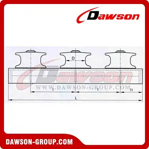 Open type three roller fairlead
