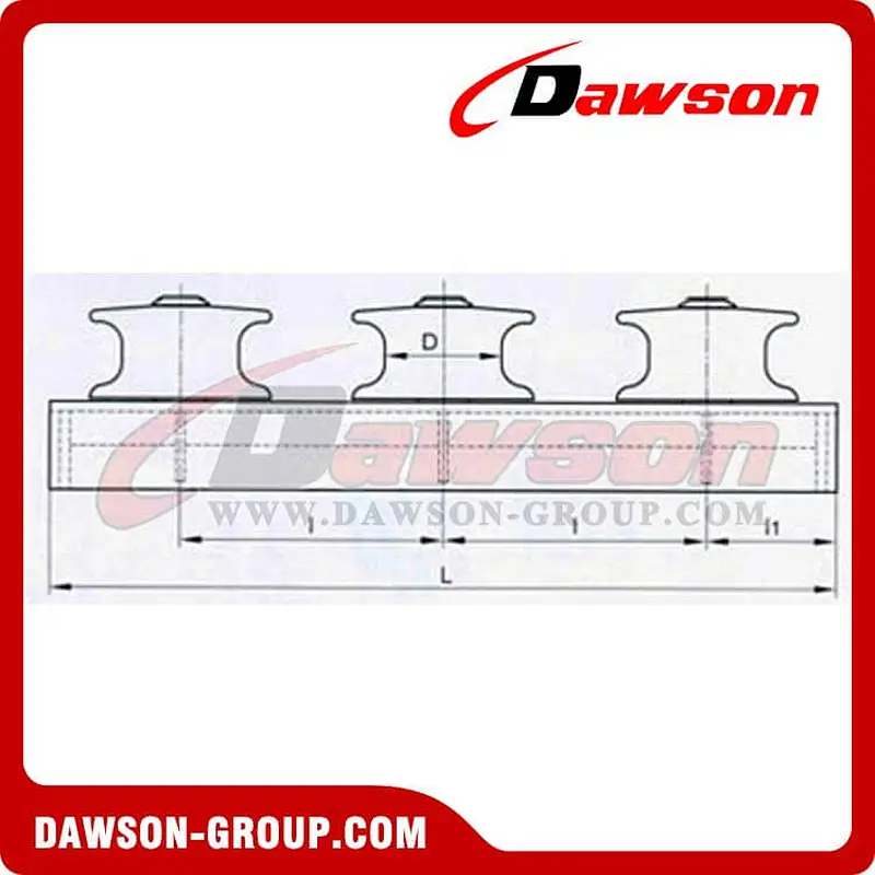 Open type three roller fairlead