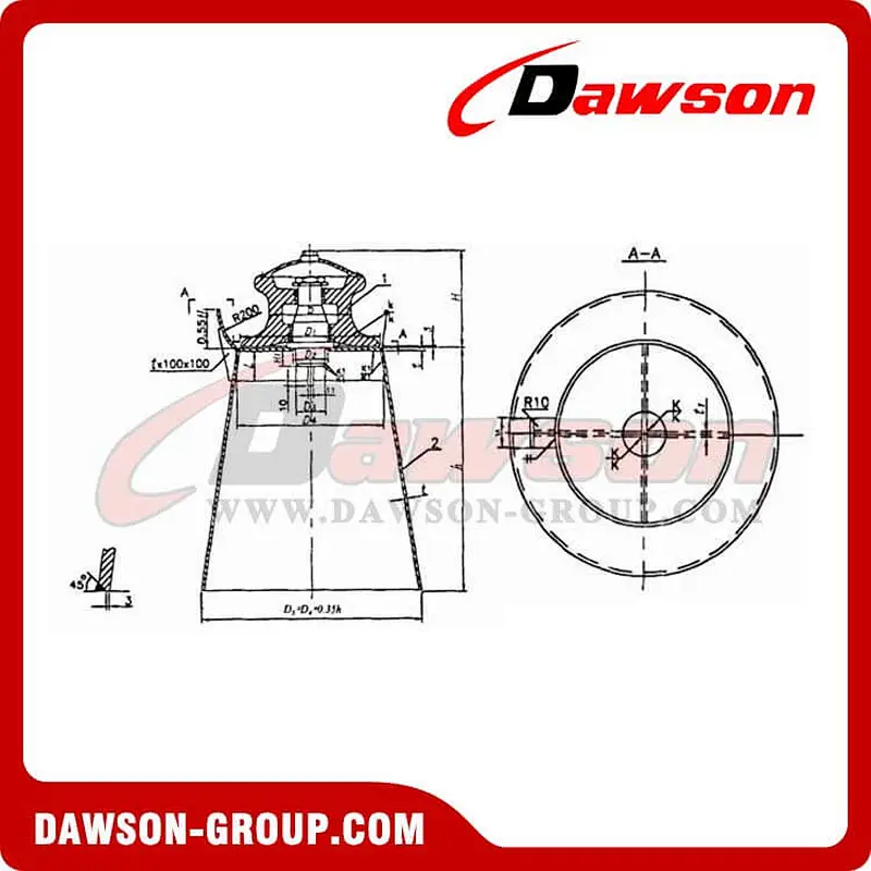 CB436-2000 Cleat Fairlead with Single Roller Type A