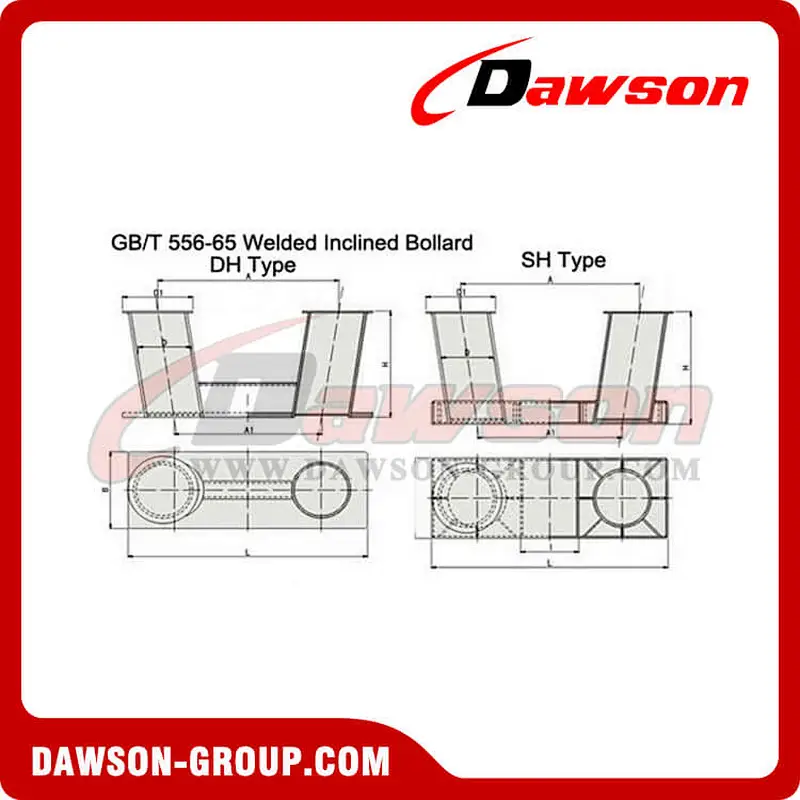 GB T556-65 Welded Inclined Bollard