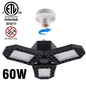 Valed 60W LED Garage Light ETL Certificated Garage Lights Deformable LED Garage Light