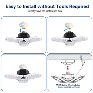 50W led deformable lamp,  led corn bulb radar home lighting, high intensity garage ceiling luminaires