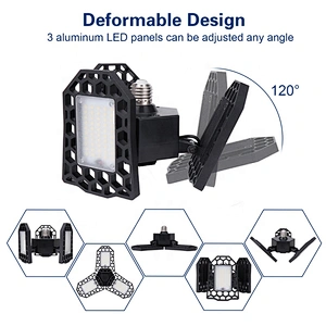 Valed 60W LED Garage Light ETL Certificated Garage Lights Deformable LED Garage Light
