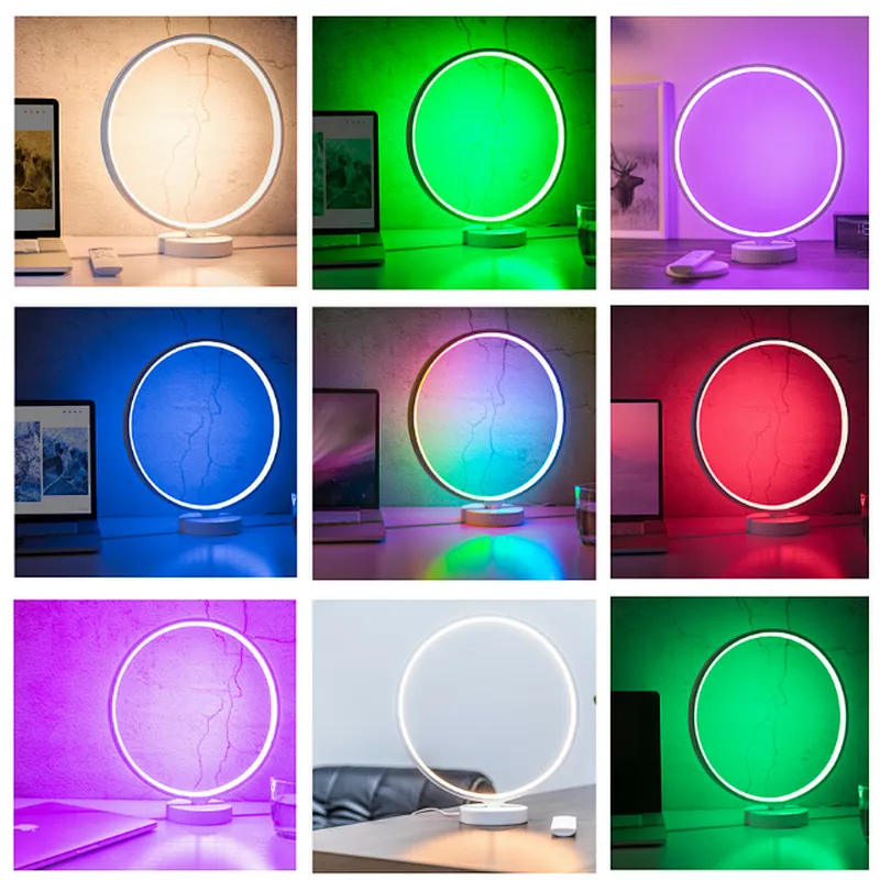 Home and Hotel  Modern Circle RGBW colorful  dimmable hotel lamp