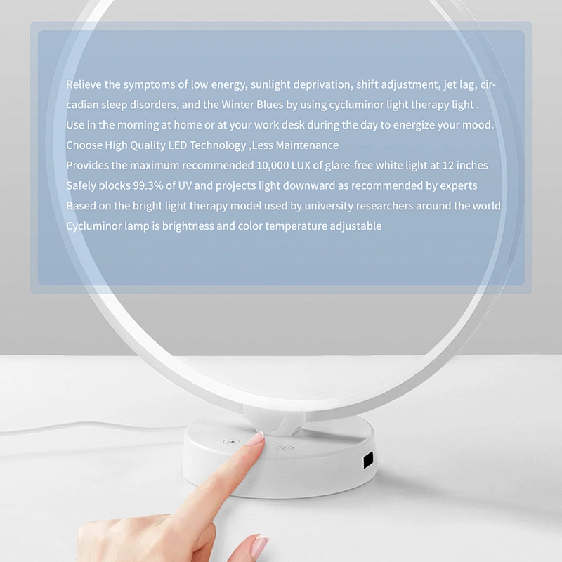 Factory 98% UV Free Light Therapy Lamp, White Light Therapy Energy Lamp and Adjustable LED Sad Light Therapy
