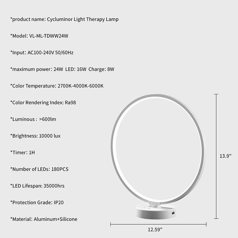 Amazon Hot Sale New arrive Led Therapy Lamp Seasonal Affective Sad Disease Light