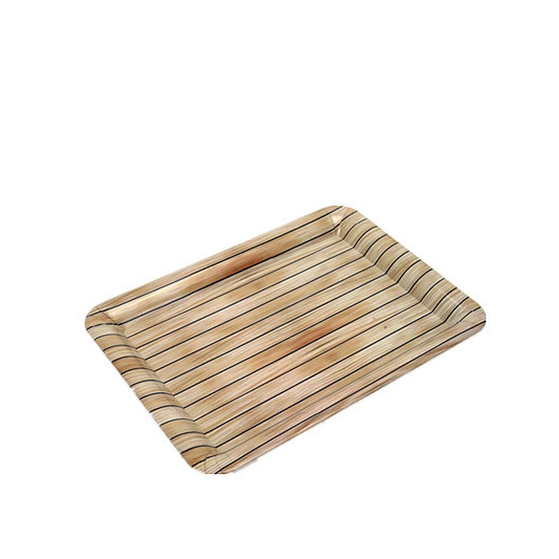 Household daily promotion gift coffee plastic tray  Rectangle Flat Fruit Design Plastic Serving Tray