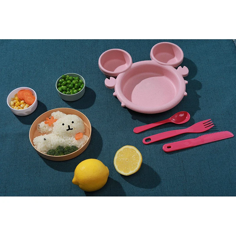 Hot New  Kids Travel Tray Bamboo Plate Set  Bamboo Plates for Kids